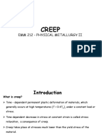 Creep - EMM212 - Physical Metallurgy II