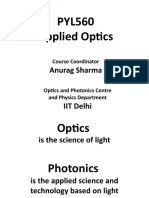 PYL560 Applied Optics: Anurag Sharma