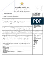 Portugal Visa Application Form