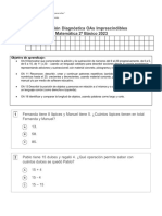 Prueba de Diagnostico 2º Matemática