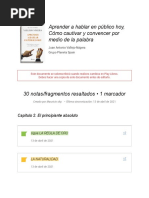 Notas de " Aprender A Hablar en Público Hoy, Cómo Cautivar y Convencer Por Medio de La Palabra "