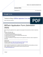 BBTech Application Form (Admission 2023)