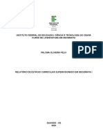 Modelo de Relatório de Estágio - Licenciatura em Geografia