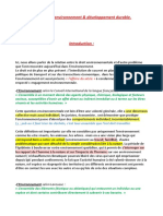 Le Droit de L'environnement & Développement Durable.: Partiel: QCM