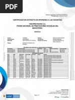 Certificado de Extracto de Intereses A Las Cesantías Fiduprevisora S.A. Fondo Nacional de Prestaciones Sociales Del Magisterio