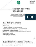 Suplementación de Bovinos en Pastoreo: Dr. Msc. Gonzalo Fernandez Turren