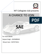 A Chance To Join: SAE MANIT Collegiate Club Presents