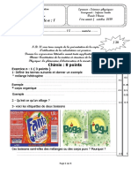 Devoir de Contrôle N°1 - Physique - 1ère AS (2019-2020) MR Smida Safwan