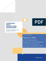 Opinion 6 - 2023 On The Proposals For Regulations On The Collection and Transfer of Advance Passenger Information (API) - EDPS