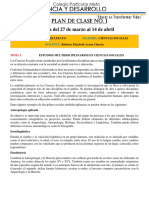 Semana Del 27 de Marzo Al 14 de Abril: Plan de Clase No. 1