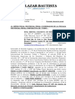 Modelo de Denuncia Por Usurpacion y Daños de Acuerdo Con El NCPP