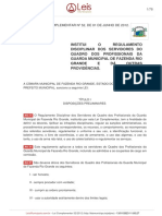 Institui O Regulamento Disciplinar Dos Servidores Do Quadro Dos Profissionais Da Guarda Municipal de Fazenda Rio Grande E DÁ Outras Providências