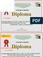 Diploma: Tercer Lugar en Aprovechamiento