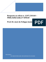 Resposta Ao Ofício N. 1397/20160 - Prm/Sam/Gab/2º Ofício Prof. Dr. José de Felippe Junior