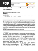 Proposal For An Environmental Management System With Clean Production