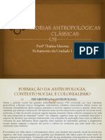 Teorias Antropológicas Clássicas: Prof Thalita Macena Fichamento Da Unidade 1