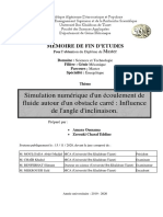 Simulation Numérique D'un Écoulement de Fluide Autour D'un Obstacle Carré: Influence de L'angle D'inclinaison.