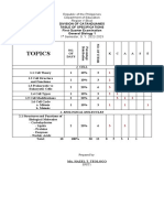 General Biology 1 First Periodical Test Tos