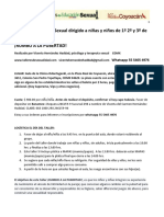 Taller de Educación Sexual Dirigido A Niñas y Niños de 1º 2º y 3º de Primaria: ¡Rumbo A La Pubertad!