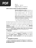 Barrientos Quispe, A Quien Deberá Notificársele en Su Domicilio Actual