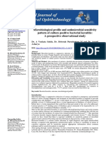 Microbiological Profile and Antimicrobial Sensitivity Pattern of Culture Positive Bacterial Keratitis: A Prospective Observational Study