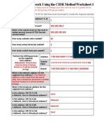 Subnetting A Network Using The CIDR Method Worksheet 1