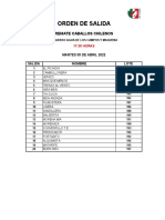 Orden de Salida: Remate Caballos Chilenos