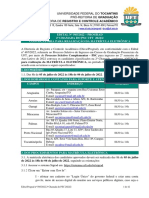 EDITAL #505/2022 - PROGRAD 2 Chamada Do PSC Uft 2022/2 Convocatória para Realização Da Matrícula Eletrônica