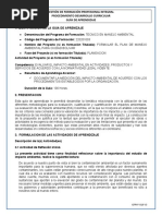 Gestión de Formación Profesional Integral Procedimiento Desarrollo Curricular Guía de Aprendizaje