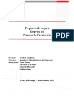 Propuesta de Mejora Empresa de Permiso de Circulación