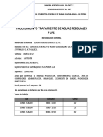 Procedimeinto Tratamiento de Aguas Residuales 7 LPS.: Atotonilco El Alto Jalisco