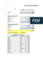 Costos Y Gastos Mensuales de La Empresa