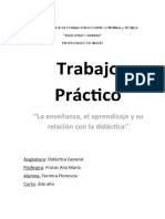 Trabajo Práctico: 'La Enseñanza, El Aprendizaje y Su Relación Con La Didáctica''