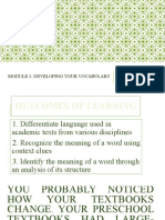 Module 1: Developing Your Vocabulary: Sh001: English For Academics and Professional Purposes