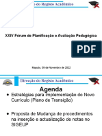 XXIV Fórum de Planificação e Avaliação Pedagógica: Maputo, 09 de Novembro de 2022