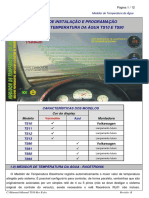 RACE Termometro Com Alarme LISTA CARROS Manual - TS10 Instalacao