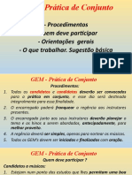 Procedimentos - Quem Deve Participar - Orientações Gerais - O Que Trabalhar. Sugestão Básica