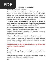 Programa Del Día Del Niño