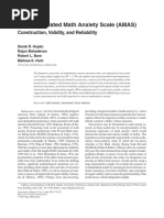 The Abbreviated Math Anxiety Scale (AMAS) : Construction, Validity, and Reliability