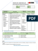 Sesión de Aprendizaje Expresamos de Diversas Formas Las Emociones