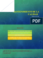 Mantenimiento de La Calidad