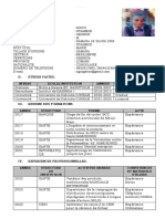 I. Identites: II. Etudes Faites. Niveau Ecole/Institution Annees Titre