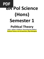 Political Theory - An Introduction - Rajiv Bhargava (BA Pol Science Sem 1 Unit 1)