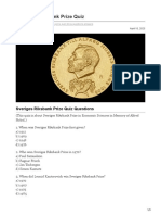 Sveriges Riksbank Prize Quiz