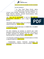 Estructura de La Formacion Del Dia Lunes, 28 de Noviembre