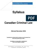 Cdn. Criminal Law Syllabus Nov 2022 Revised