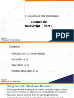 Javascript - Part 1: It1100 - Internet and Web Technologies