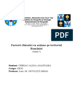 Factorii Climatici Cu Acțiune Pe Teritoriul României