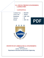 Iare - Beee Lab Manual 2018-19