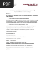 Modelo de Examen Biología - Mayores de 25